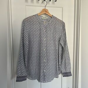 Scotch & Soda: Women’s Button-Up Shirt Blouse Blue White Pink: Size US 4